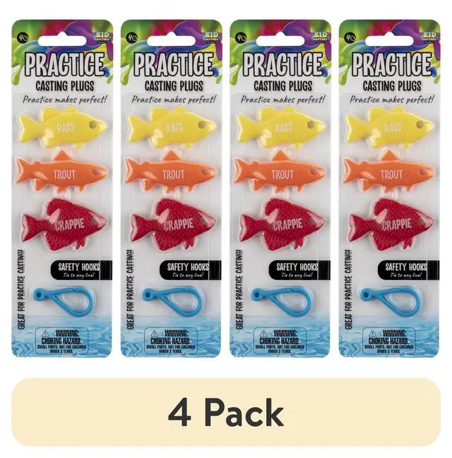 Alt view image 7 of 7 - (4 pack) Kid Casters Practice Fishing Casting Plugs - 3 Pack
