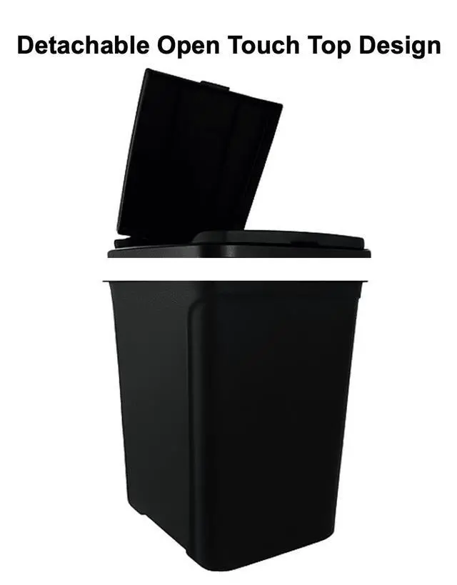 Alt view image 5 of 6 - Mainstays Kitchen Trash Can, 7.6 Gallon Plastic Garbage Bin with Touch Top Lid, Black