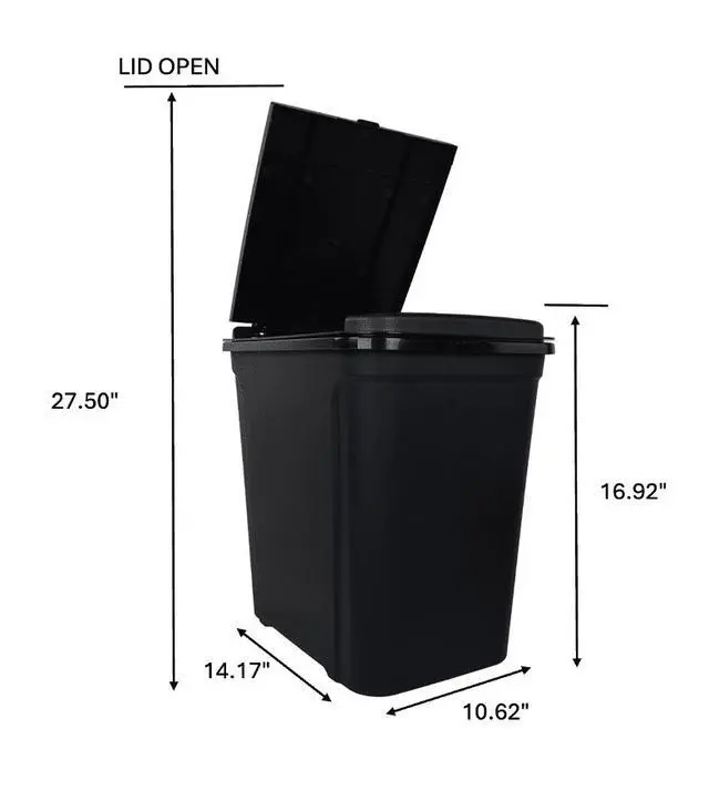 Alt view image 3 of 6 - Mainstays Kitchen Trash Can, 7.6 Gallon Plastic Garbage Bin with Touch Top Lid, Black