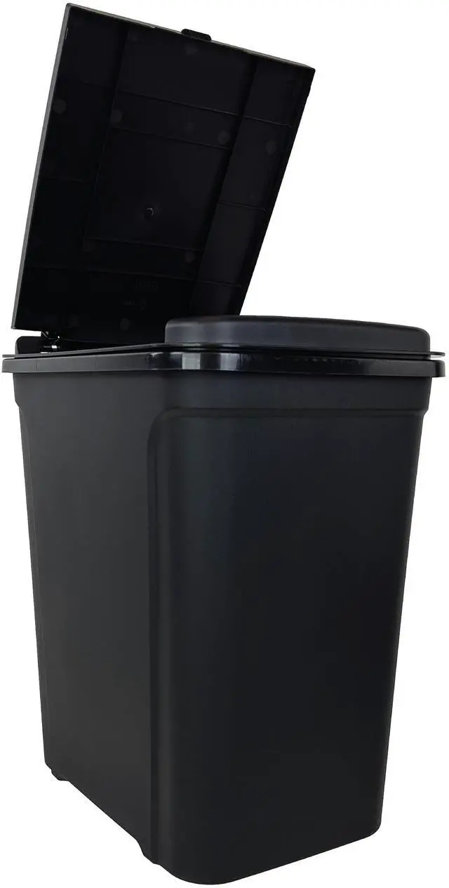 Main image of Mainstays Kitchen Trash Can, 7.6 Gallon Plastic Garbage Bin with Touch Top Lid, Black