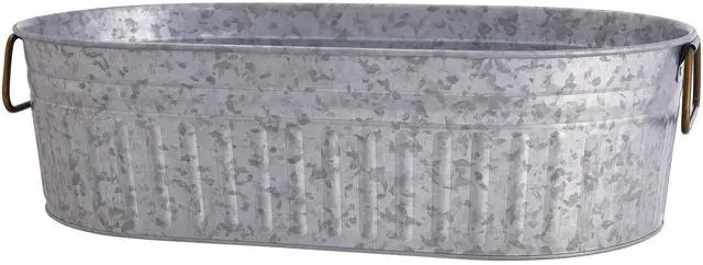 Alt view image 5 of 6 - Better Homes & Gardens Galvanized Oval Tub, 20.27 in x 11.22 in x 5.70 in