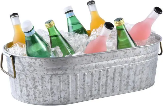 Alt view image 4 of 6 - Better Homes & Gardens Galvanized Oval Tub, 20.27 in x 11.22 in x 5.70 in