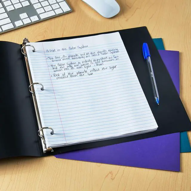 Alt view image 7 of 7 - (6 pack) Pen+Gear Poly Standard 1" Round-Ring Binder, Black