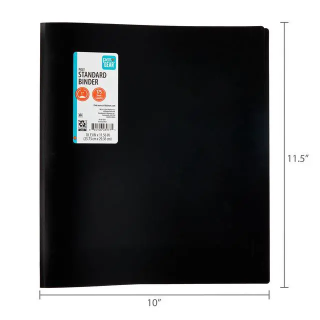 Alt view image 5 of 7 - (6 pack) Pen+Gear Poly Standard 1" Round-Ring Binder, Black