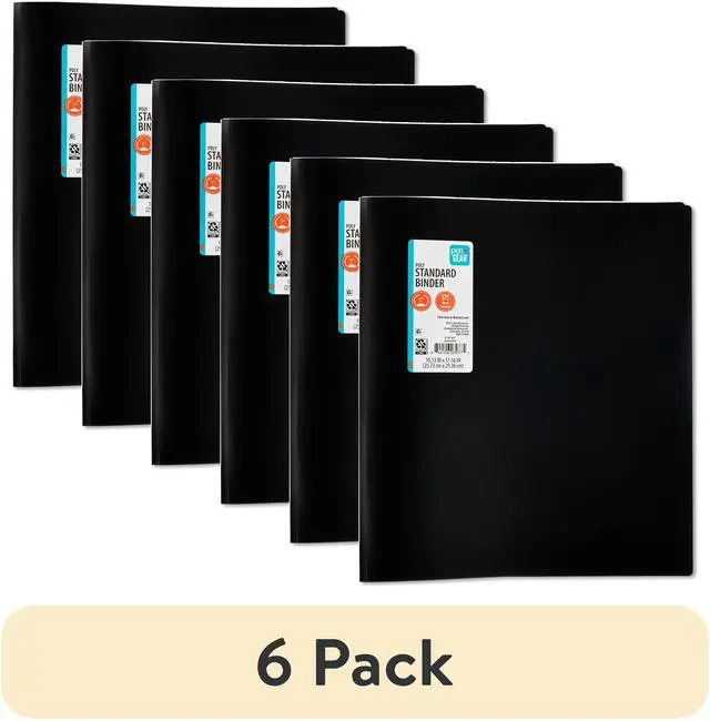 Main image of (6 pack) Pen+Gear Poly Standard 1" Round-Ring Binder, Black