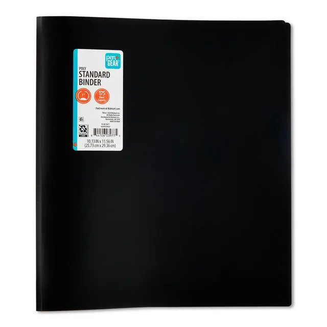 Alt view image 3 of 7 - (6 pack) Pen+Gear Poly Standard 1" Round-Ring Binder, Black