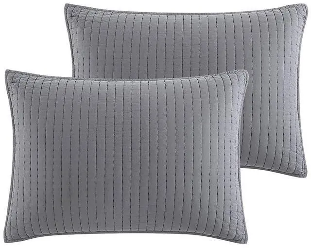 Main image of Better Homes and Gardens Standard Quilted Pillow Sham, Grey, 2 Pack