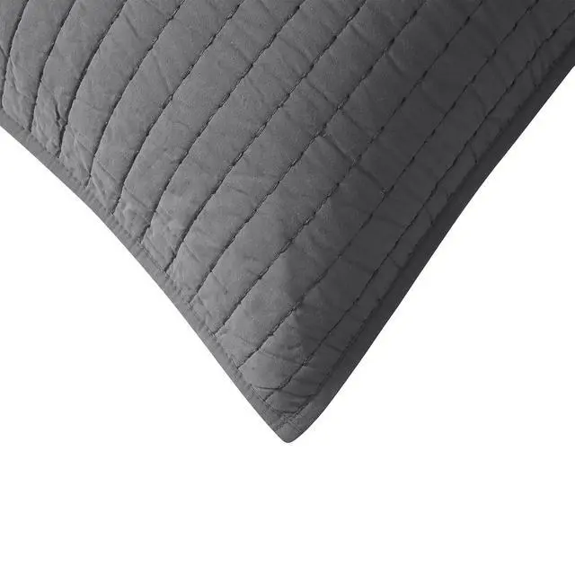 Alt view image 4 of 6 - Better Homes and Gardens Standard Quilted Pillow Sham, Grey, 2 Pack