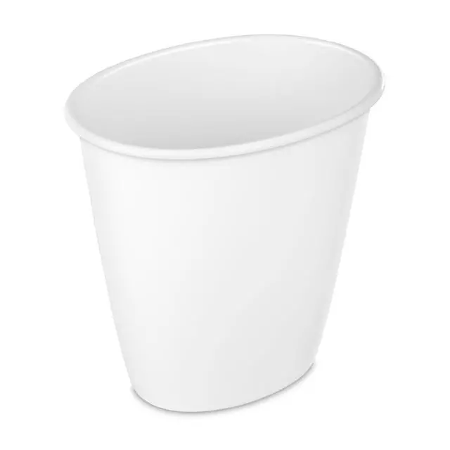 Alt view image 3 of 7 - (4 pack) Sterilite Small Bathroom Trash Can, 1.5 Gallon Plastic Garbage Bucket Bin with No Lid, White