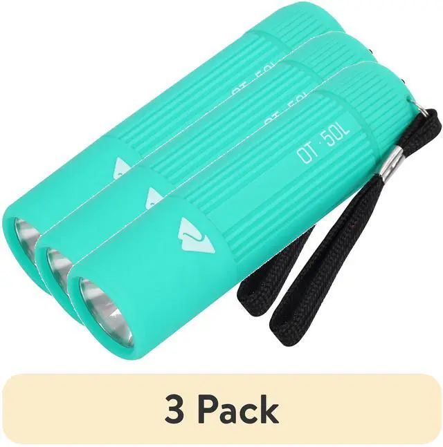 Main image of (3 pack) Ozark Trail Mini Handheld LED Flashlight, 50 Lumens, 3 AAA Batteries Included, Teal