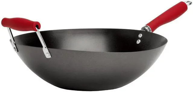 Main image of Tasty 14 Carbon Steel Wok, Non-Stick Flat Bottom Stir Fry Pan with Silicone Handle