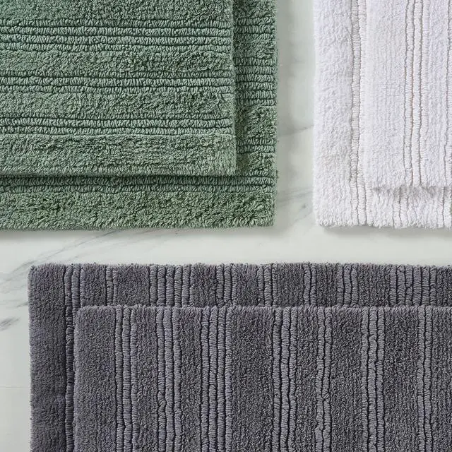 Alt view image 3 of 7 - Better Homes & Gardens Cut & Loop Reversible 2-Piece Bath Rug Set, Soft Green, 17 in x 24 in & 20 in x 30 in