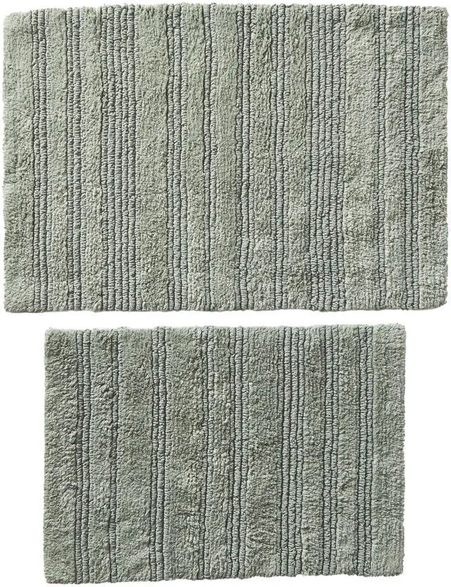 Main image of Better Homes & Gardens Cut & Loop Reversible 2-Piece Bath Rug Set, Soft Green, 17 in x 24 in & 20 in x 30 in