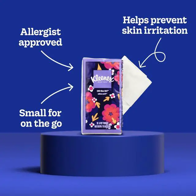 Alt view image 5 of 7 - (3 pack) Kleenex On-The-Go 3-Ply Facial Tissues, 3 Pack (30 Total Tissues)