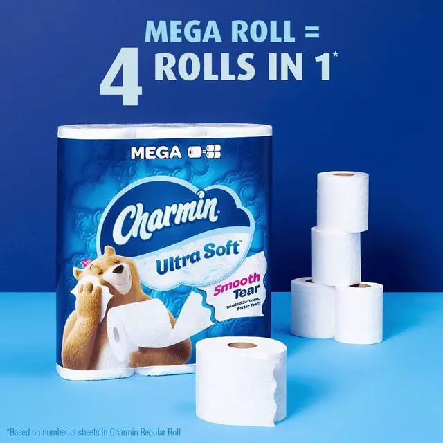 Alt view image 7 of 7 - Charmin Ultra Soft Toilet Paper 6 Mega Rolls, 224 Sheets Per Roll