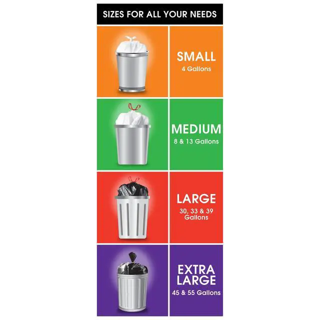 Alt view image 3 of 6 - Great Value Strong Flex Tall Kitchen Drawstring Bags, 13 gal, Unscented, 20 Bags