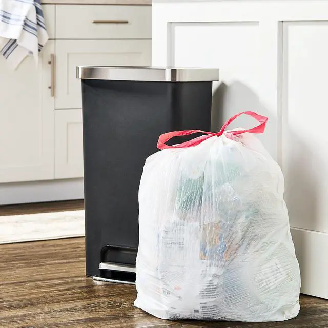 Alt view image 5 of 6 - Great Value Strong Flex Tall Kitchen Drawstring Bags, 13 gal, Unscented, 20 Bags