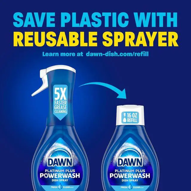 Alt view image 5 of 6 - Dawn Platinum Powerwash Dish Spray, Dish Soap, Fresh Scent, 16 Fl Oz