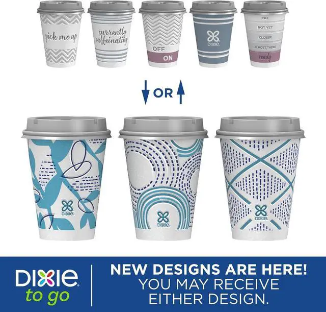 Alt view image 2 of 6 - Dixie To Go Paper Coffee Cups With Lids, 12 oz, 14 ct, Disposable Insulated Paper Cups for On-The-Go Hot or Cold Beverages