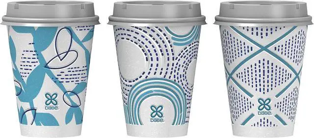 Alt view image 3 of 6 - Dixie To Go Paper Coffee Cups With Lids, 12 oz, 14 ct, Disposable Insulated Paper Cups for On-The-Go Hot or Cold Beverages