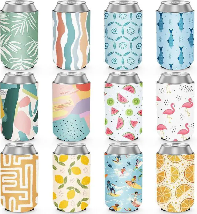 Main image of 12 Pack Summer Can Cooler Sleeve Insulated Neoprene Can Coolers in Bulk