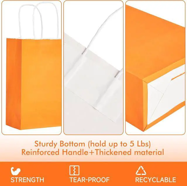 Alt view image 3 of 6 - METAPRINT 24Pcs Paper Gift Bags with Handles, 5.8x3.2x8.25 Inch,Rainbow