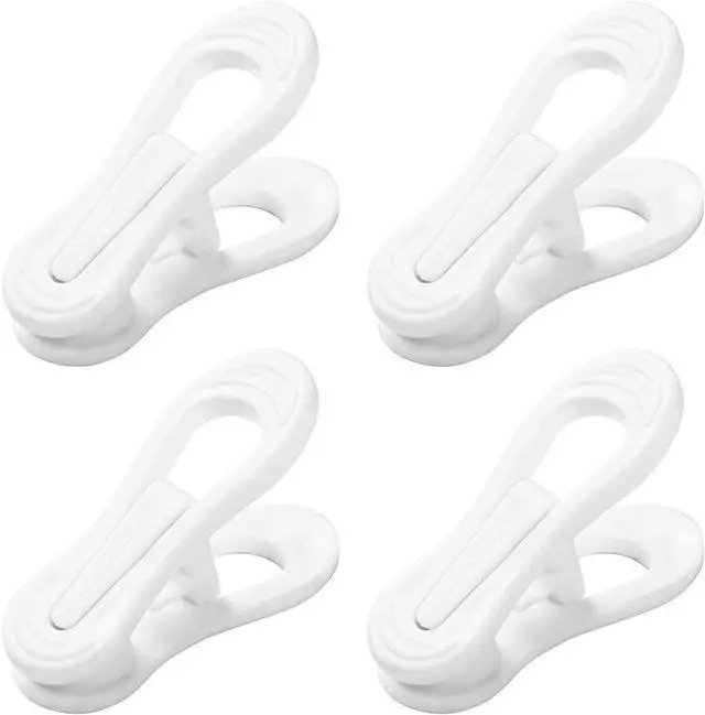Main image of Otylzto 20PCS Multi-Purpose White Hanger Clips, Standard Plastic Clips