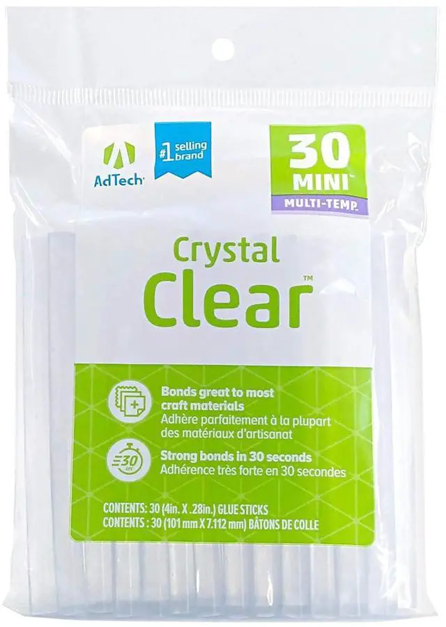 Main image of AdTech Hot Glue Sticks 4" Mini Size, Clear, 30 Sticks