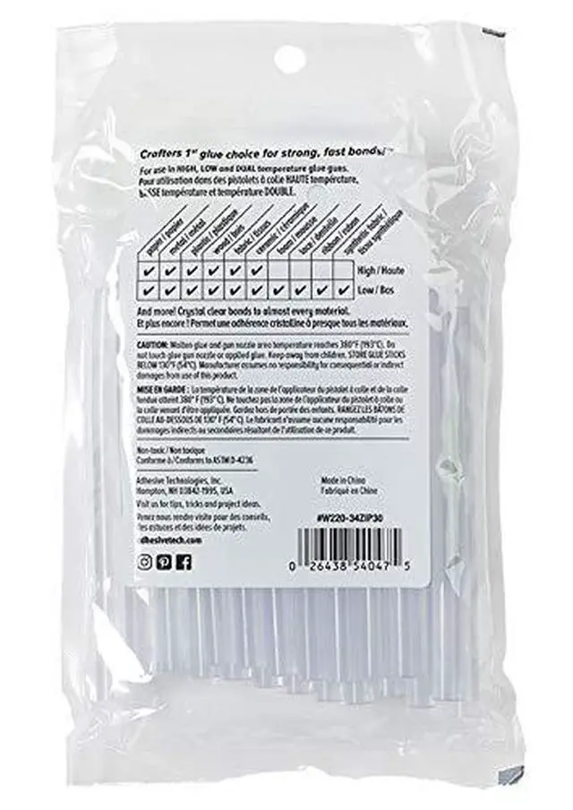 Alt view image 3 of 4 - AdTech Hot Glue Sticks 4" Mini Size, Clear, 30 Sticks