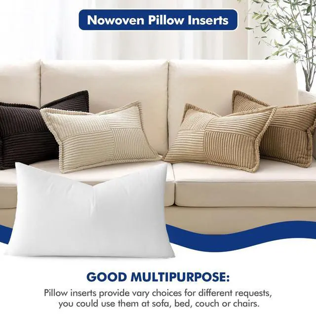Alt view image 4 of 6 - MIULEE Pillow Insert 12x20 Inch Decorative Rectangle Throw Pillow Insert