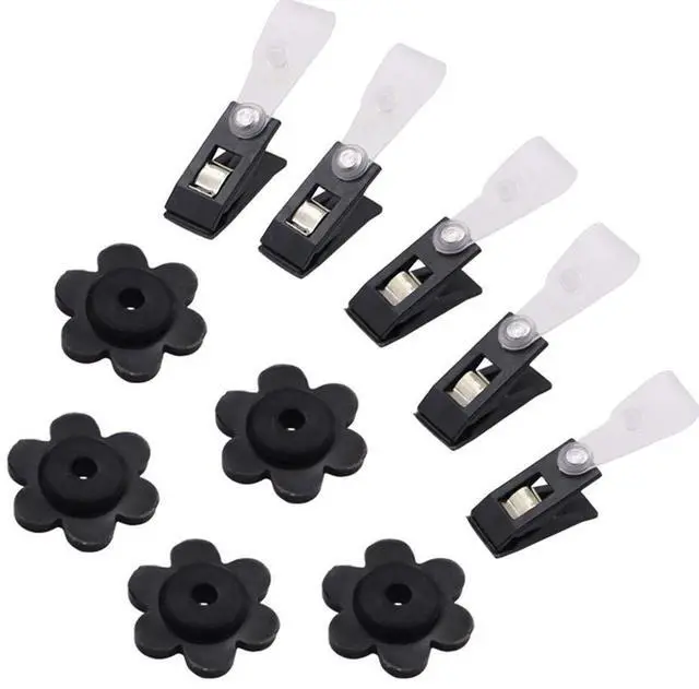 Main image of 10-Pack Garden Flag Rubber Plugs and Adjustable Windproof Clips - Flag Holder Accessories for Garden Flag Pole Stand