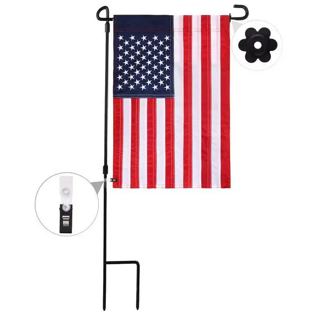 Alt view image 3 of 4 - 10-Pack Garden Flag Rubber Plugs and Adjustable Windproof Clips - Flag Holder Accessories for Garden Flag Pole Stand