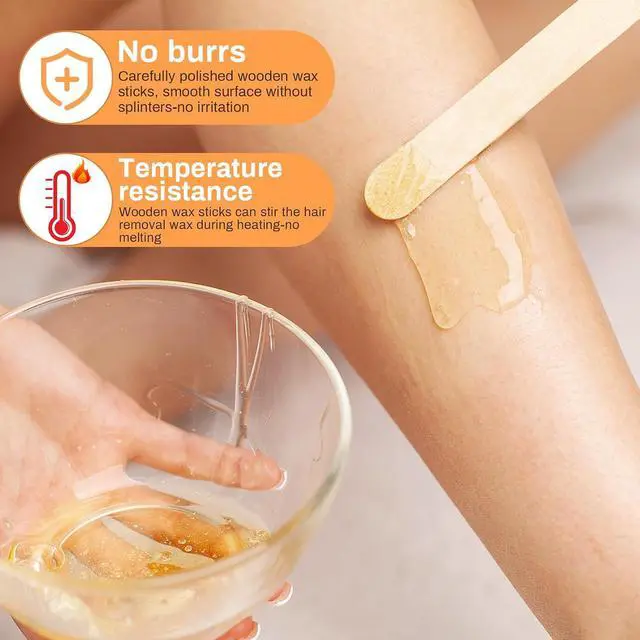 Alt view image 2 of 6 - Hair Removal Wax Applicator Sticks - 150 Count, Large Wooden, 6 Inches