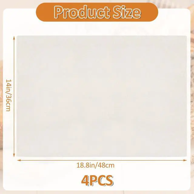 Alt view image 5 of 7 - Ninsula 4-Piece Tea Towels for Baking Sourdough, 14x18.8Inches Reusable Thick Bread Cloth for Proofing, Bread Cloth for Loaf, Pastry, Bread