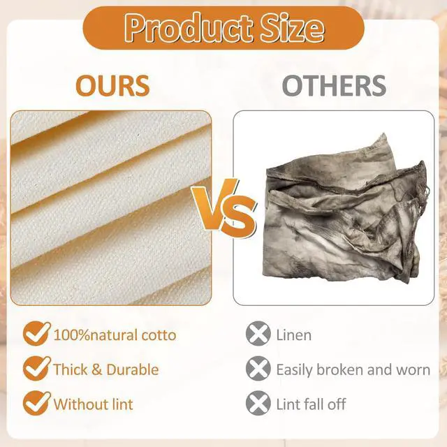 Alt view image 4 of 7 - Ninsula 4-Piece Tea Towels for Baking Sourdough, 14x18.8Inches Reusable Thick Bread Cloth for Proofing, Bread Cloth for Loaf, Pastry, Bread