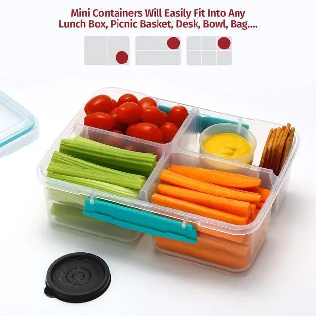 Alt view image 6 of 7 - 8-Pack 1.3oz Salad Dressing Containers with Lids, Leak-Proof Reusable BPA-Free Plastic Small Food Storage Cups for Lunch Box Picnic Travel