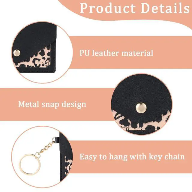 Alt view image 7 of 7 - 1 Pack Birth Control Pill Case Wallet 4.3x3 Inches PU Leather Privacy Protection with Key Ring and Card Organizer Black