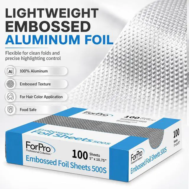Alt view image 3 of 7 - ForPro Pop-Up Embossed Foil Sheets for Hair Color & Highlights, Pre-Cut, Non-Slip, 5in x 27.30cm, 100 Sheets