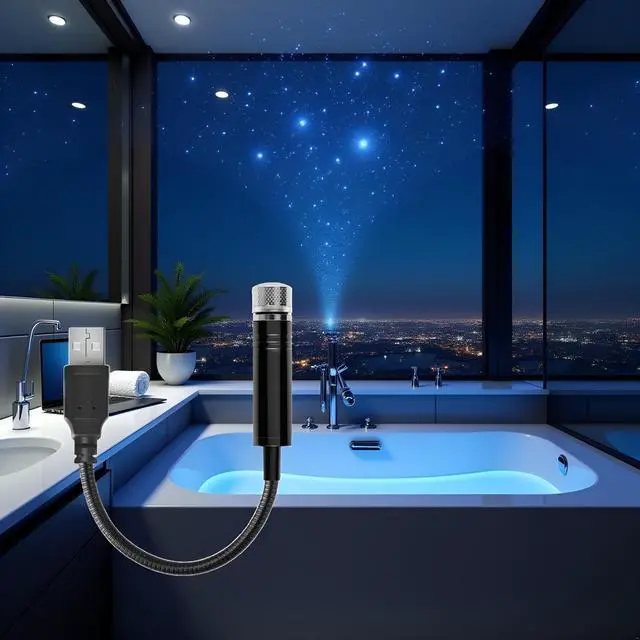 Alt view image 4 of 6 - 1 Pack USB Star Projector Night Light, Adjustable Romantic Starry Sky Projector, Portable Decorative Car Ceiling Wall Light
