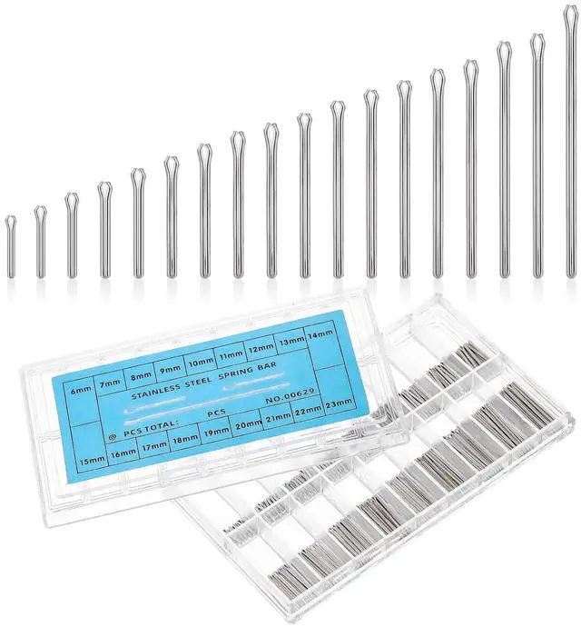 Main image of Bewudy 360Pcs Watch Band Link Cotter Pin Assortment, Silver