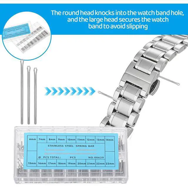 Alt view image 6 of 7 - Bewudy 360Pcs Watch Band Link Cotter Pin Assortment, Silver