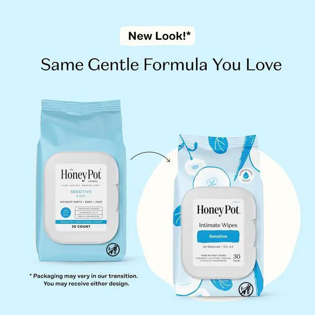Alt view image 4 of 6 - The Honey Pot Company Sensitive pH Balanced Herbal Feminine Wipes, 30ct