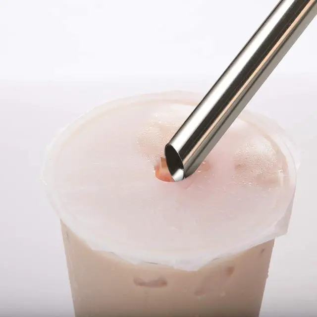 Alt view image 5 of 7 - 2 Pack Reusable Bubble Tea Straws, 0.5Inch Wide Stainless Steel Straws, for Boba, Milk Tea, Milkshakes, Smoothies, with 1 Cleaning Brush and 1 Phone Case