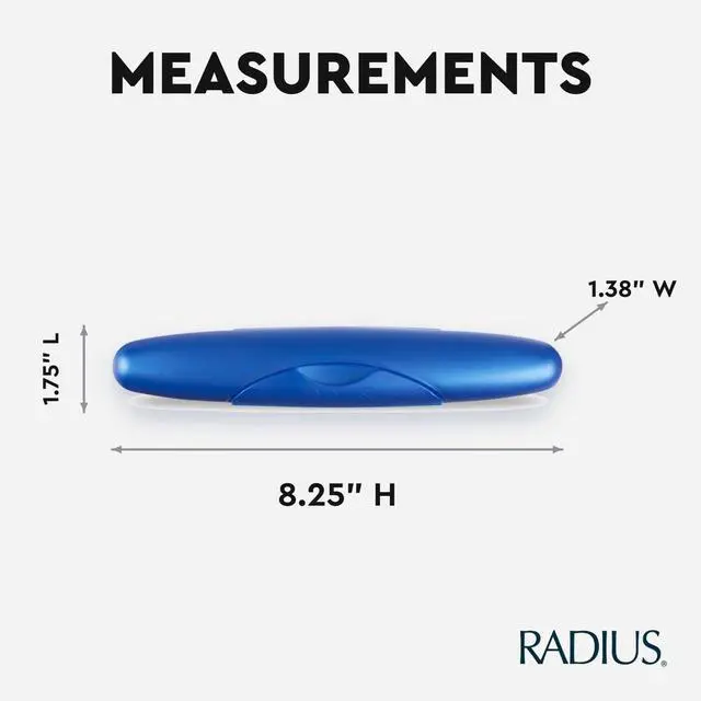 Alt view image 5 of 7 - RADIUS Toothbrush Travel Case for Standard Brush, BPA-Free Recycled Plastic, Light Blue, 8.25H x 1.38W x 1.75L Inches, Portable for Bathroom School Home Camping