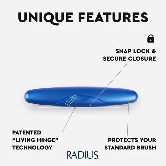 Alt view image 6 of 7 - RADIUS Toothbrush Travel Case for Standard Brush, BPA-Free Recycled Plastic, Light Blue, 8.25H x 1.38W x 1.75L Inches, Portable for Bathroom School Home Camping