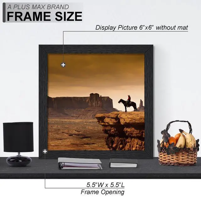 Alt view image 3 of 6 - 24x15.24cm Photo Frame 2-Pack, Black, Lightweight Tabletop and Wall-Mounted