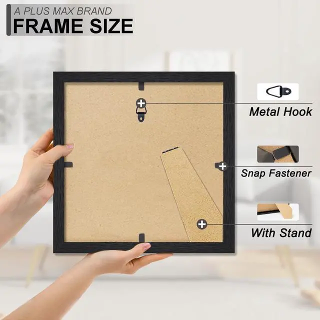 Alt view image 5 of 6 - 24x15.24cm Photo Frame 2-Pack, Black, Lightweight Tabletop and Wall-Mounted