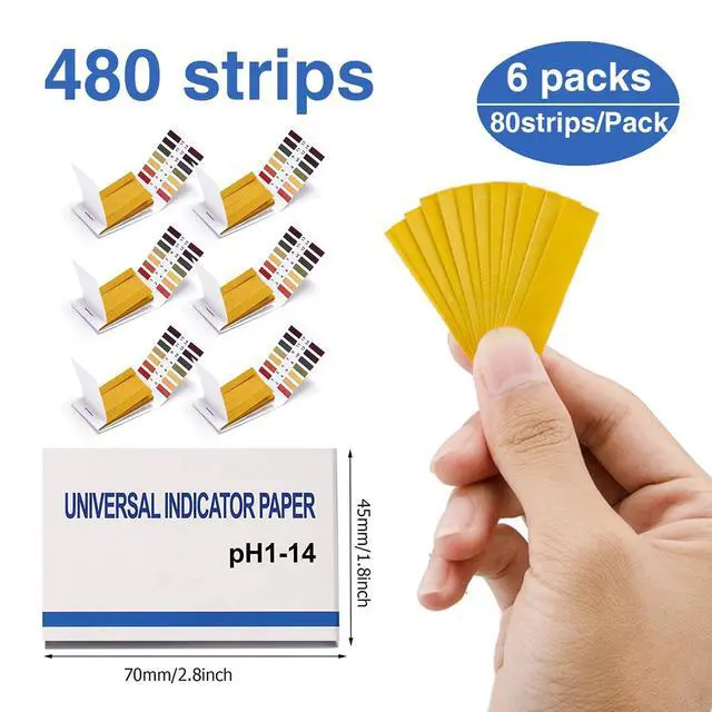 Alt view image 7 of 7 - 6 Pack pH Test Strips 480pcs Full Range 1-14