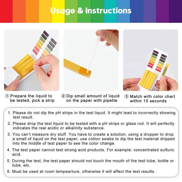 Alt view image 3 of 7 - 6 Pack pH Test Strips 480pcs Full Range 1-14