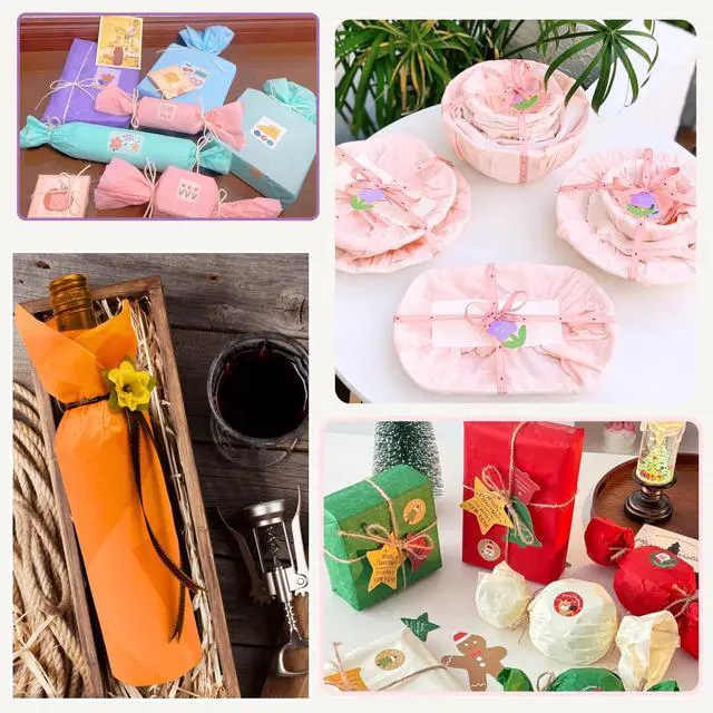 Alt view image 4 of 7 - Gift Wrapping Paper 12 Colors 60 Sheets for Crafts Gift Bags Party Holiday Decoration
